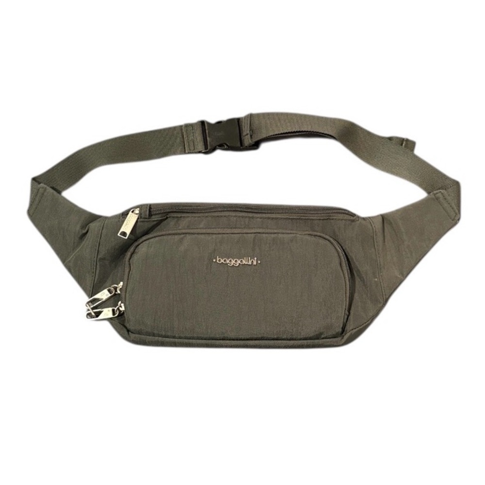 Baggallini Steel Gray RFID Belt Bag Crossbody Fanny Pack EUC